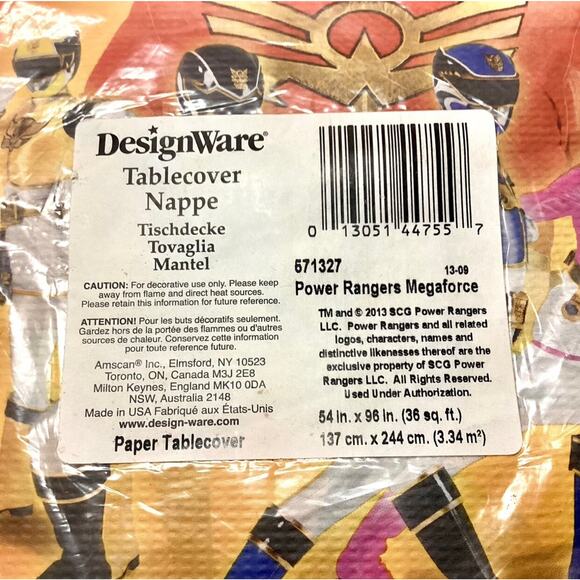 Power Rangers Megaforce Nappe Table Cover - Picture 3 of 3